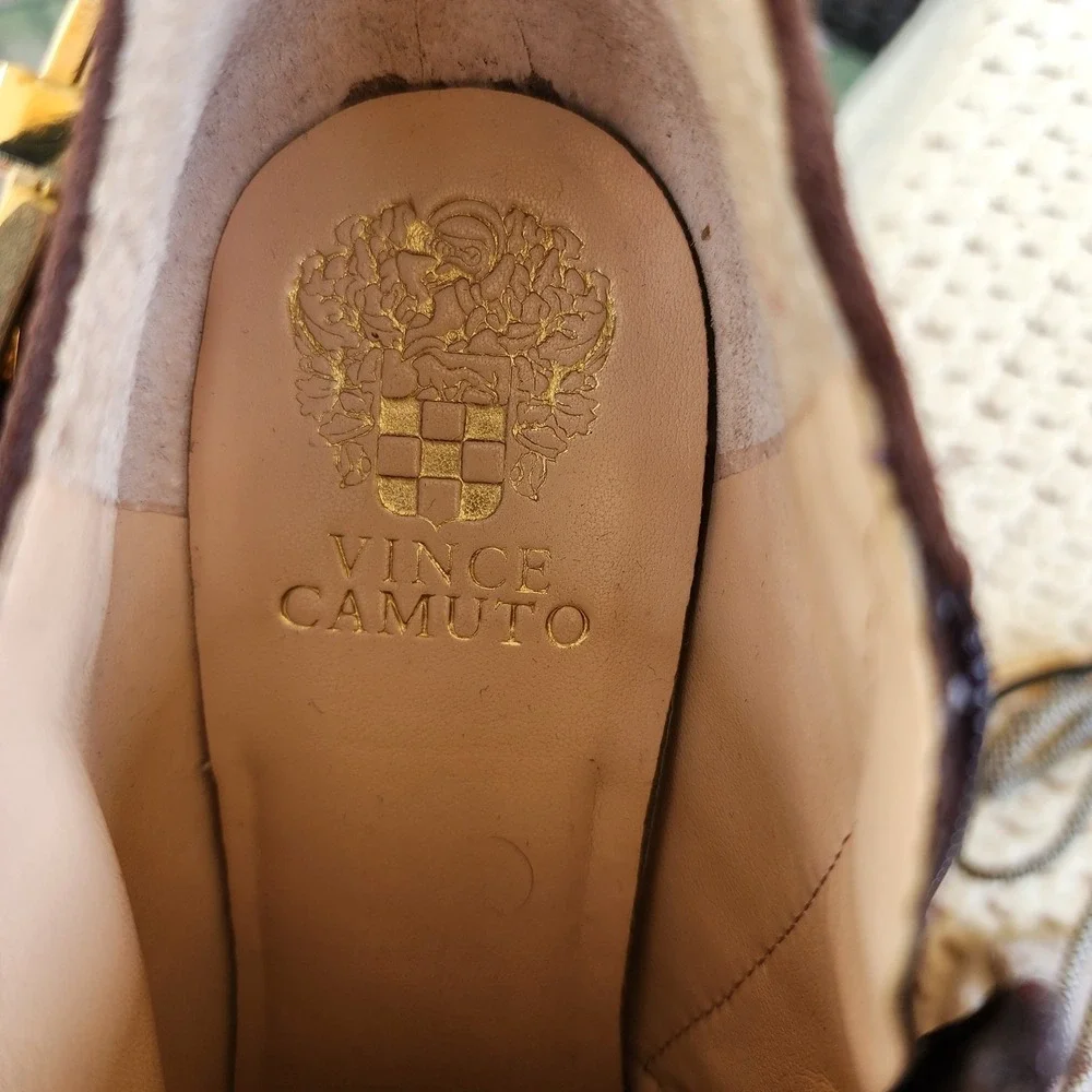 Vince Camuto Vanny Womens Brown Leather 3inches Heel Ankle Bootie Women's 8.5 - Picture 8 of 9